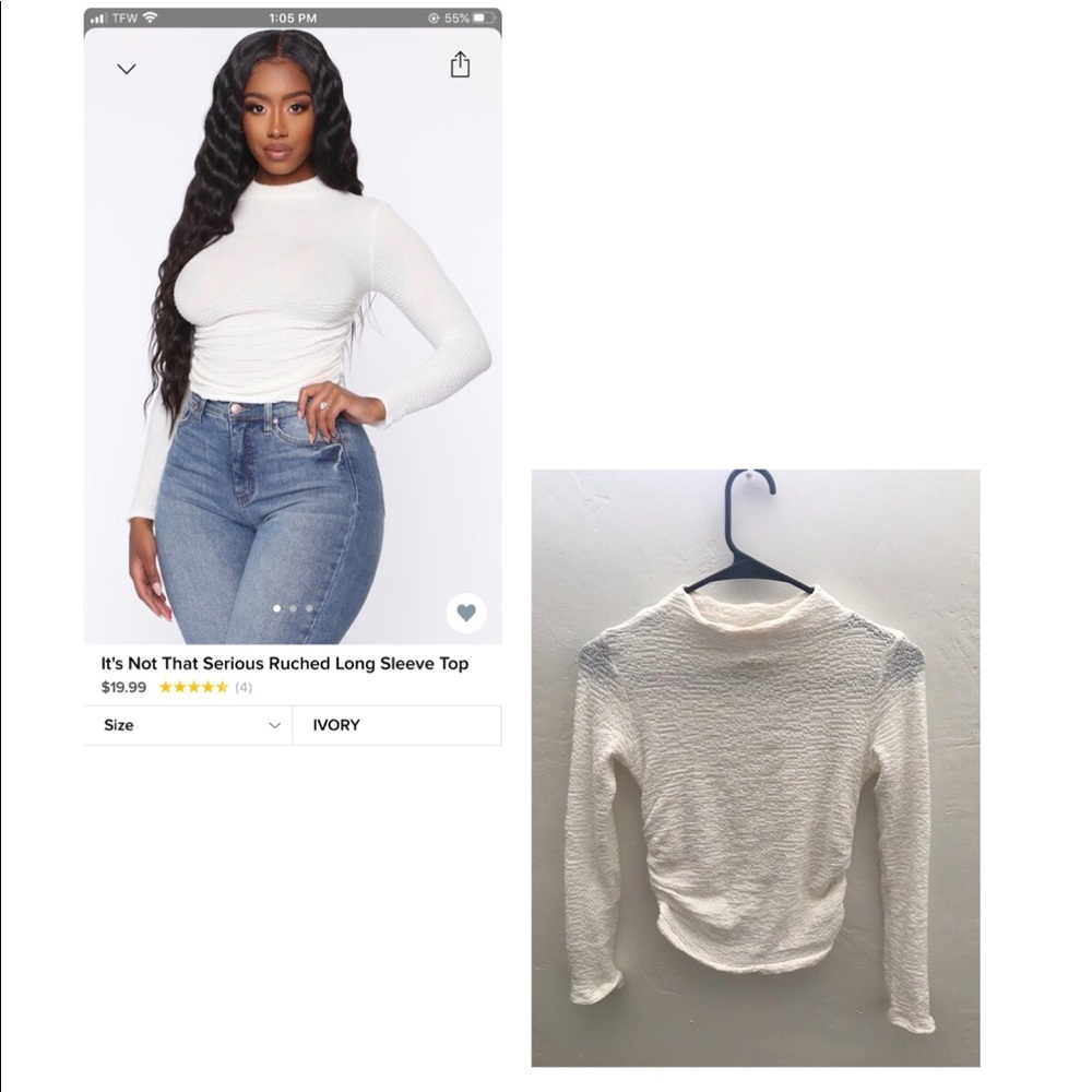 Ruched long sleeve top